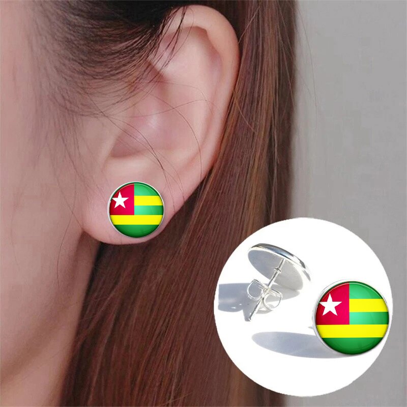 Country Flag Jewelry Set Factory - Togo Flag Charm Map Pendant Jewelry Set