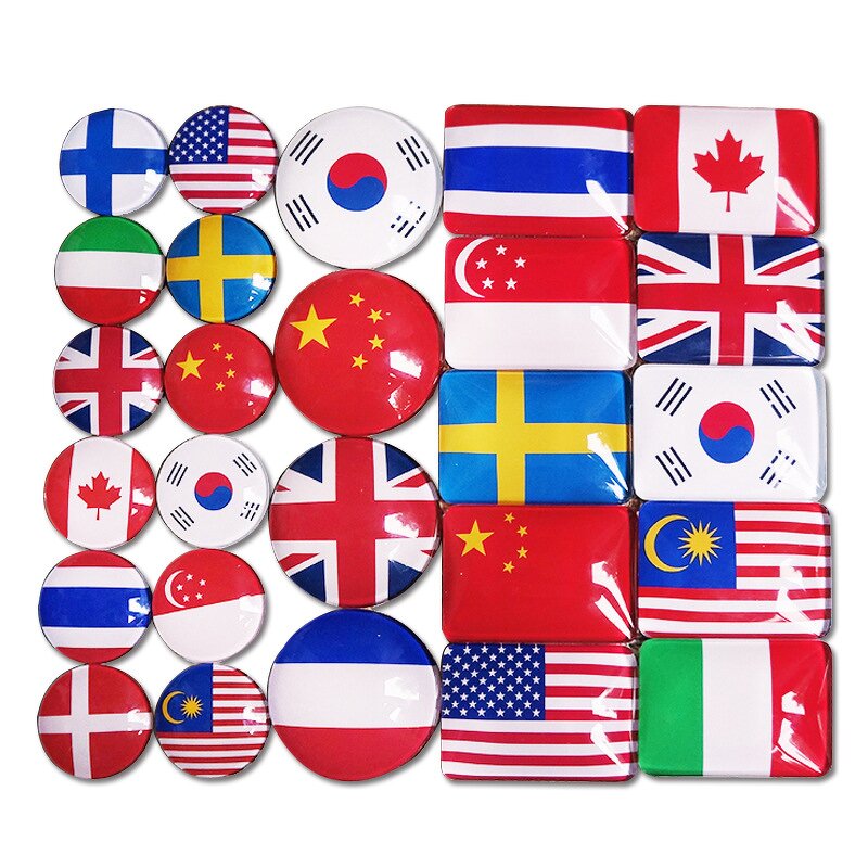 Fridge Magnet Factory - Factory Country Flag Design Glass Dome Cabochon Souvenir