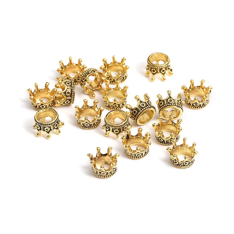 Crown Bead Pendant Factory - Antique Silver Gold Gun-Black Plated Crown Bead