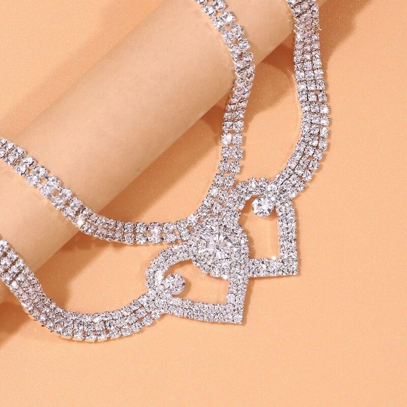 Crystal Anklet Factory - Luxury Lady Silver Gold Tone Bling Cuban Link Tennis