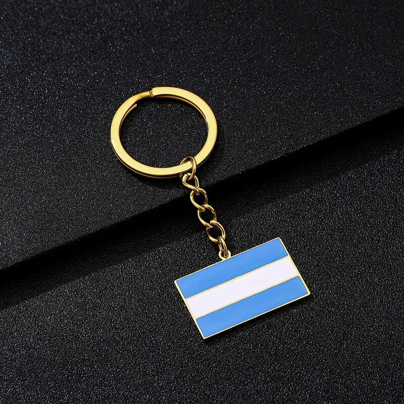 Country Flag Keychain Factory - Stainless Steel Argentina Flag Map Keychain