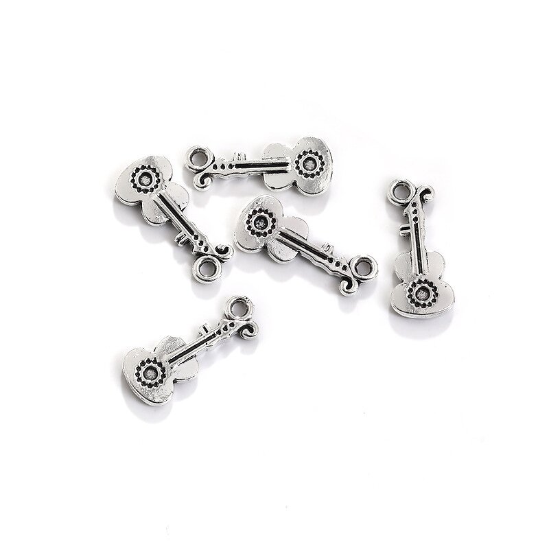 Musical Instrument Charm Factory - Antique Silver Gold Violin DIY Jewelry Charm