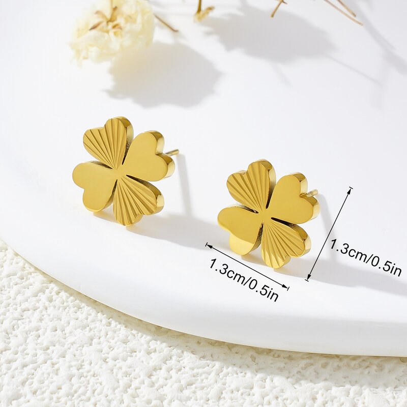 Jewelry Set Factory - 18K Gold Lucky Clover Pendant Women's Wedding Gift Set