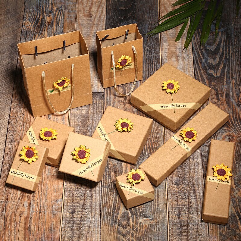 Jewelry Gift Box Factory - Black Matte Kraft Paper Box for Earrings Bracelets