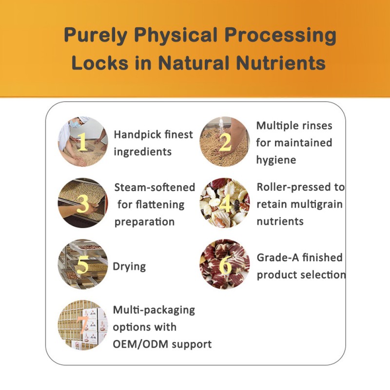 Natural Nutrients Cereal Instant Food Extruded  Multigrain Bean for Adults and Children Mixed Grain and Bean Flakes