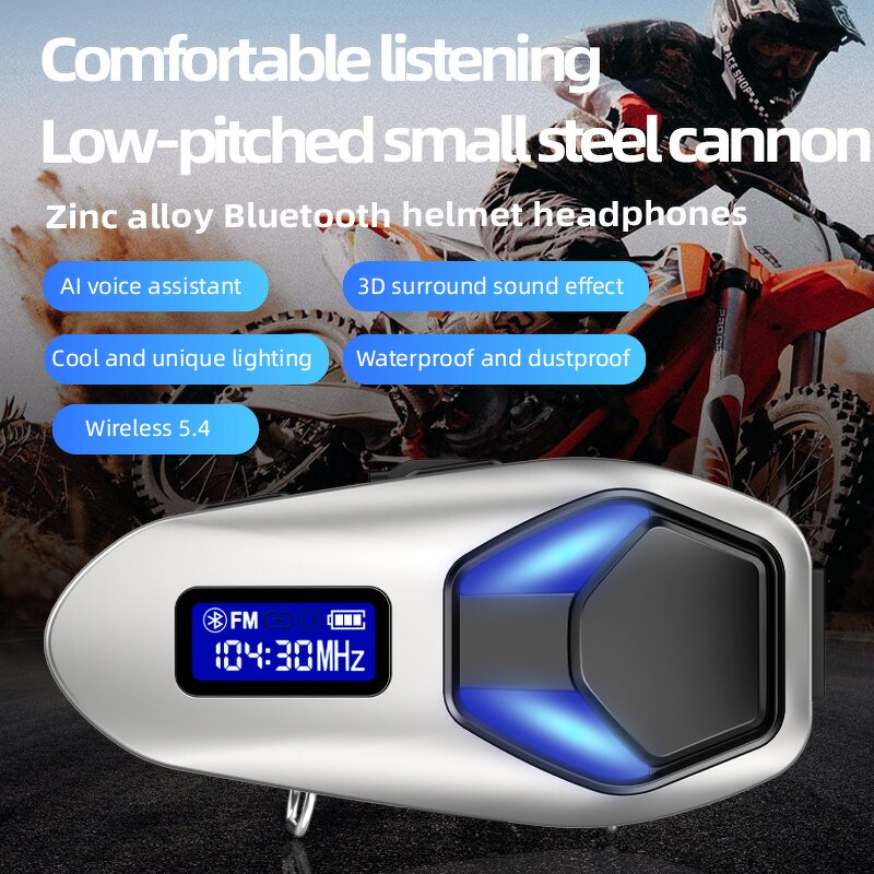 Helmet Bluetooth Headset Factory - OEM/ODM Custom Motorcycle Headset with LED Flashlight