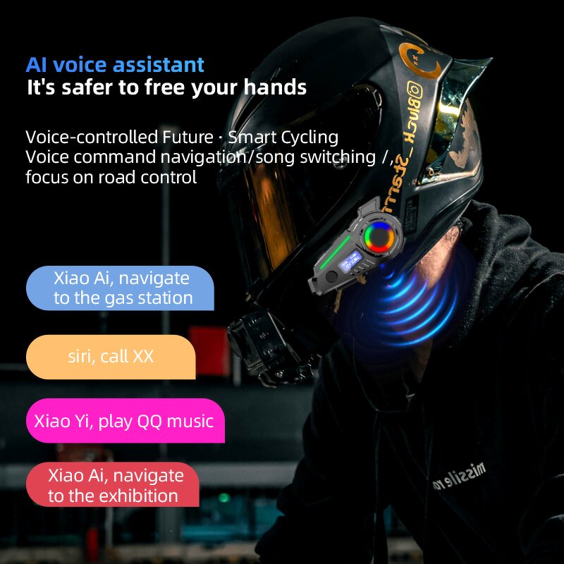 Wireless Motorcycle Headset Manufacturer - OEM/ODM Custom Bluetooth Helmet Headset with LED Flashlight