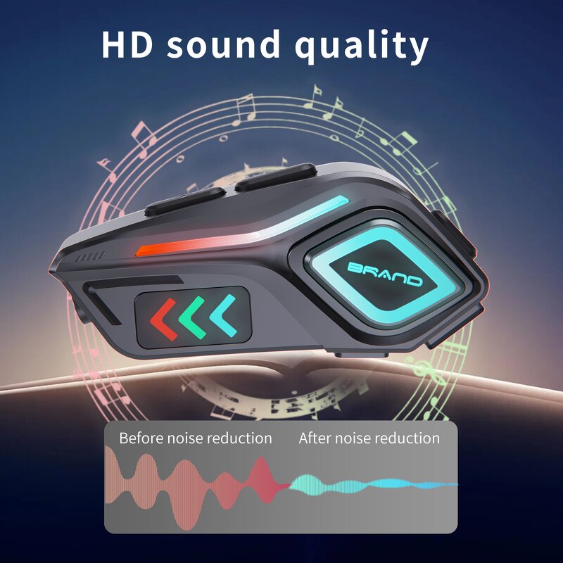 Motorcycle Bluetooth Headset Factory - OEM/ODM Custom Helmet Headset with LED Flashlight IPX8