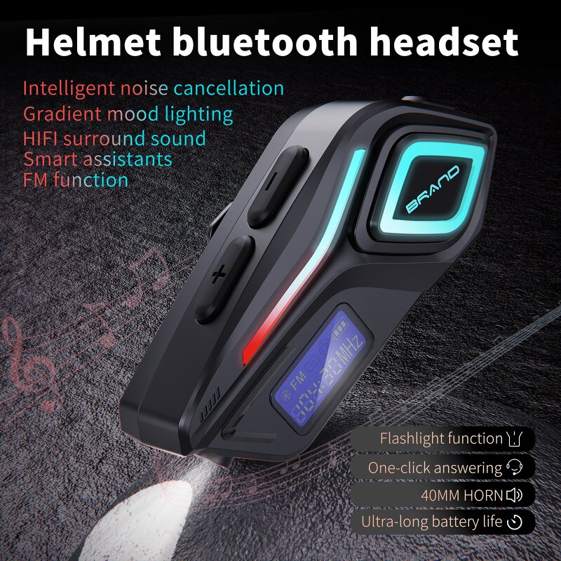 Bluetooth Helmet Headset Factory - OEM/ODM Custom RGB LED Headset with Digital Display