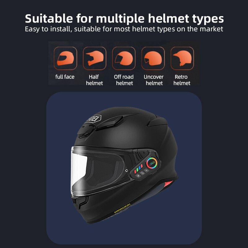 Motorcycle Bluetooth Headset Manufacturer - OEM/ODM Custom Helmet Headset with LED Flashlight