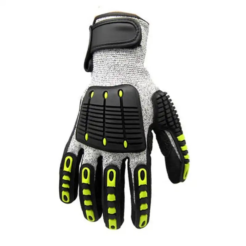 Shock Proof Work Gloves Manufacturer - TPR Finger Protector Anti-Cut Safety Gloves