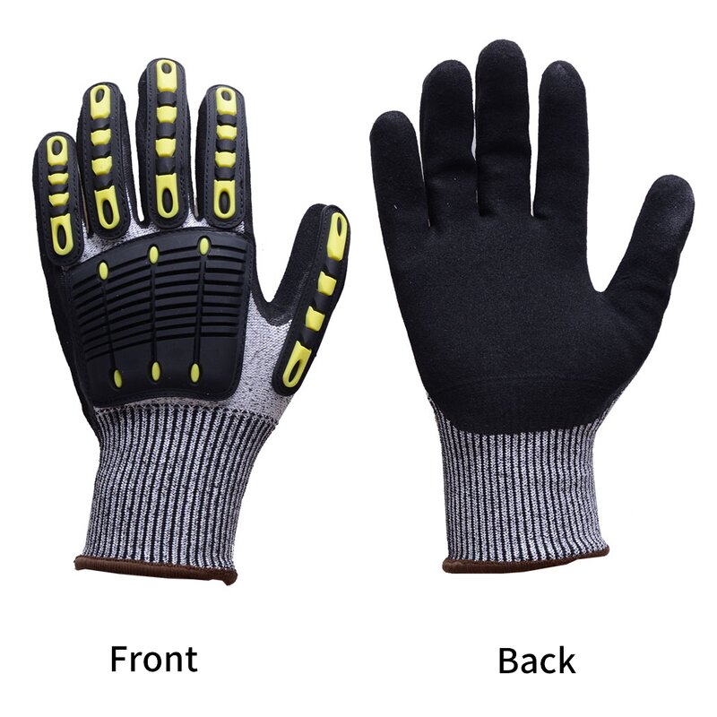 Shock Proof Gloves Manufacturer - OEM Sandy Nitrile Coated TPR Anti-Impact Safety Gloves