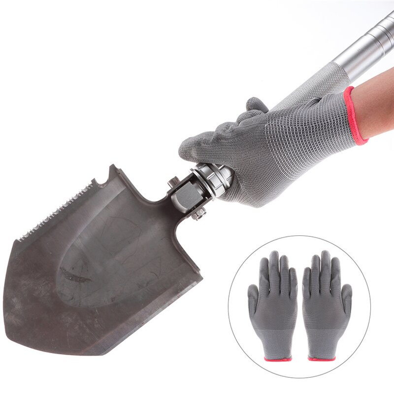 PU Coated Work Gloves Factory - 13 Gauge Grey White Palm Coated Safety Gloves