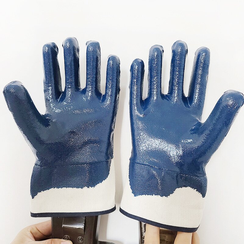 Nitrile Gloves Factory - Chemical-Resistant Fully Coated Blue Jersey Cotton Heavy Duty Gloves