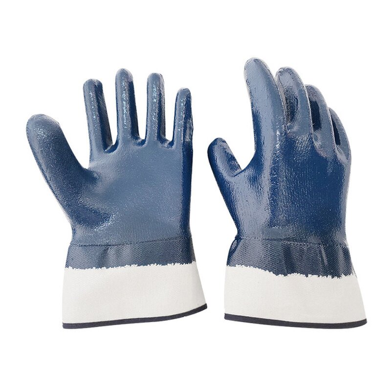 Nitrile Gloves Factory - Chemical-Resistant Fully Coated Blue Jersey Cotton Heavy Duty Gloves