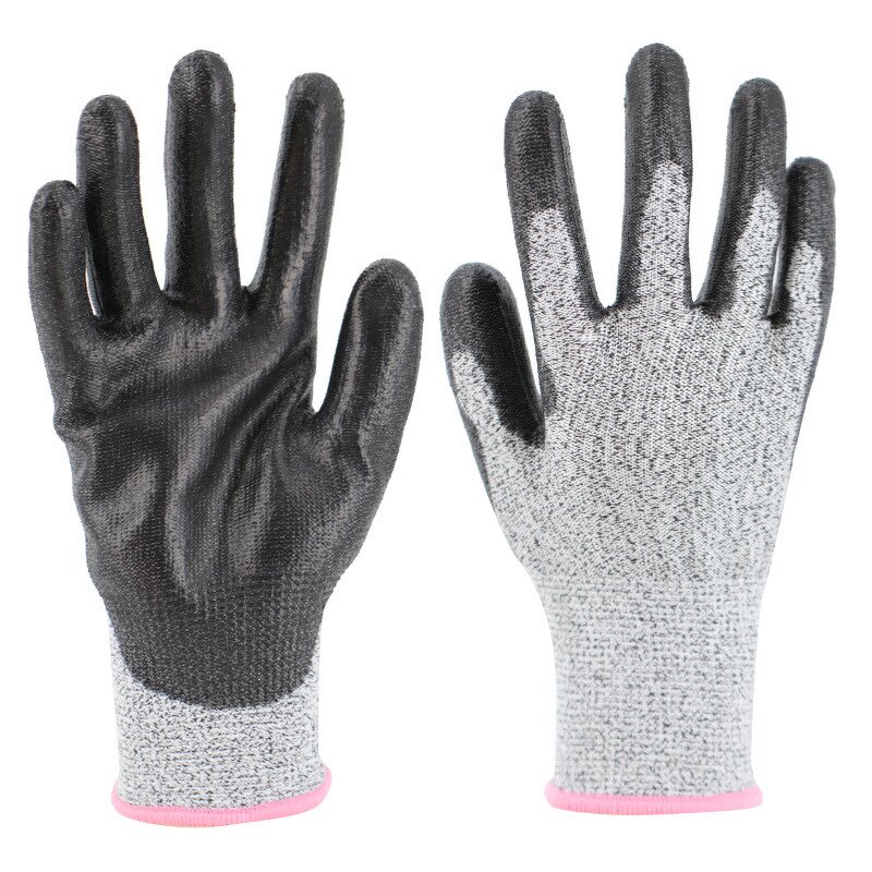 Cut Resistant Working Gloves Factory - Knitted Level 5 PU EN388 Security Work Gloves