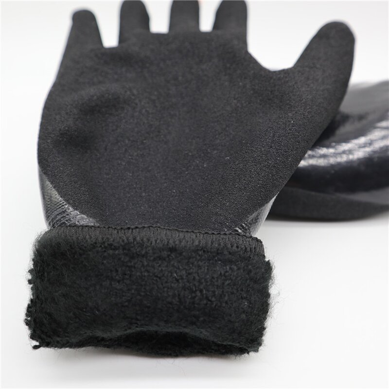 Winter Working Gloves Factory - Warm Acrylic Terry Inner Liner Nitrile Double Full Coated Gloves