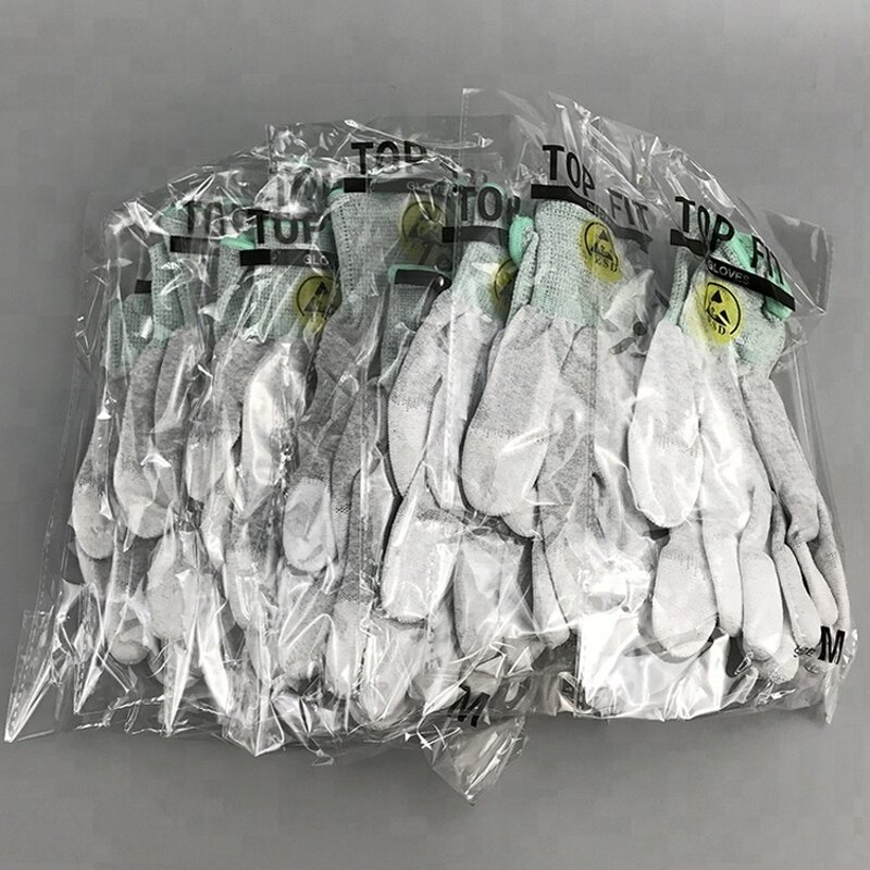 ESD Anti Static Gloves Factory - Nylon Carbon Fiber PU Fingertips ESD Gloves