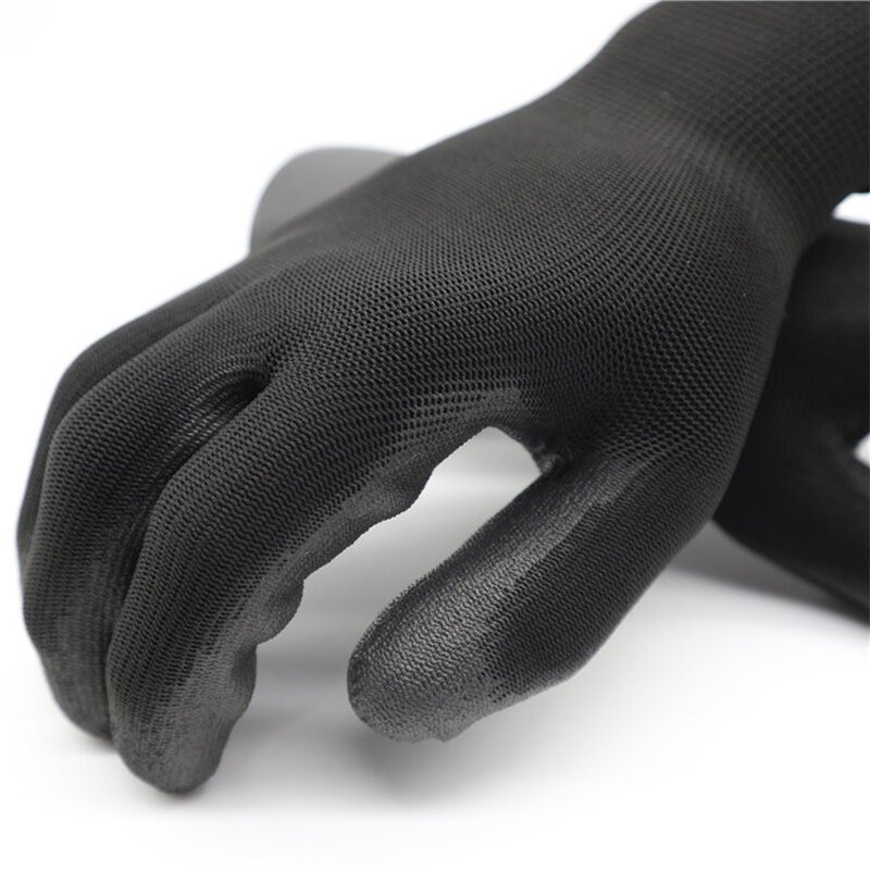 PU Coated Work Gloves Factory - Black General Purpose Labor Protection Gloves