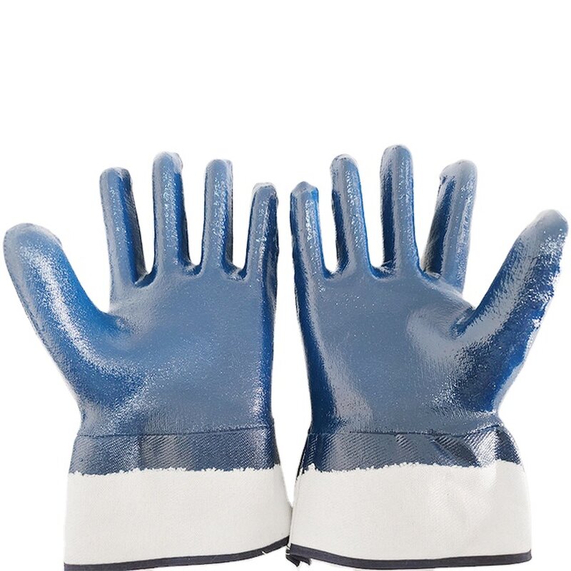 Nitrile Gloves Factory - Chemical-Resistant Fully Coated Blue Jersey Cotton Heavy Duty Gloves