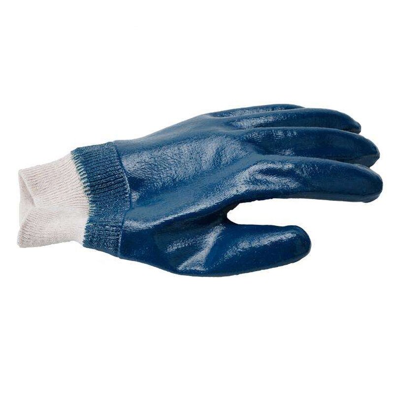 Nitrile Work Gloves Manufacturer - Fully Coated Safety Cuff Gloves With Jersey Liner