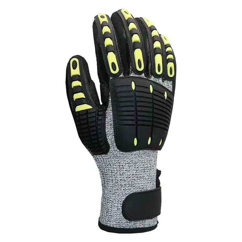 Shock Proof Work Gloves Manufacturer - TPR Finger Protector Anti-Cut Safety Gloves