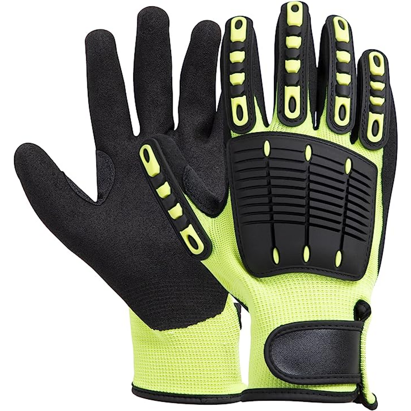 TPR Knuckle Protective Gloves Manufacturer - Sandy Nitrile HPPE Anti-Impact Work Gloves