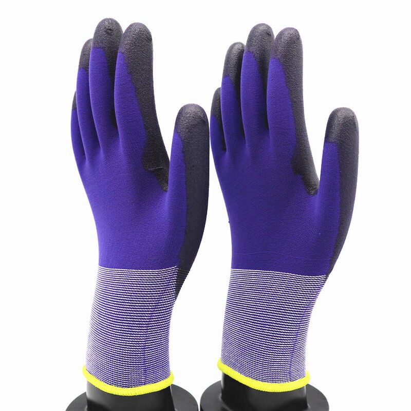PU Coated Gloves Factory - 18G Industrial Knitted Polyurethane Dipped Nylon Gloves