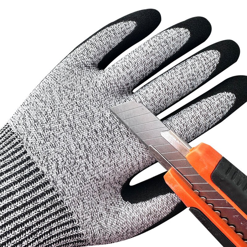 High Grip Cut Resistant Gloves Manufacturer - Custom Sandy Nitrile HPPE Industrial Safety Gloves