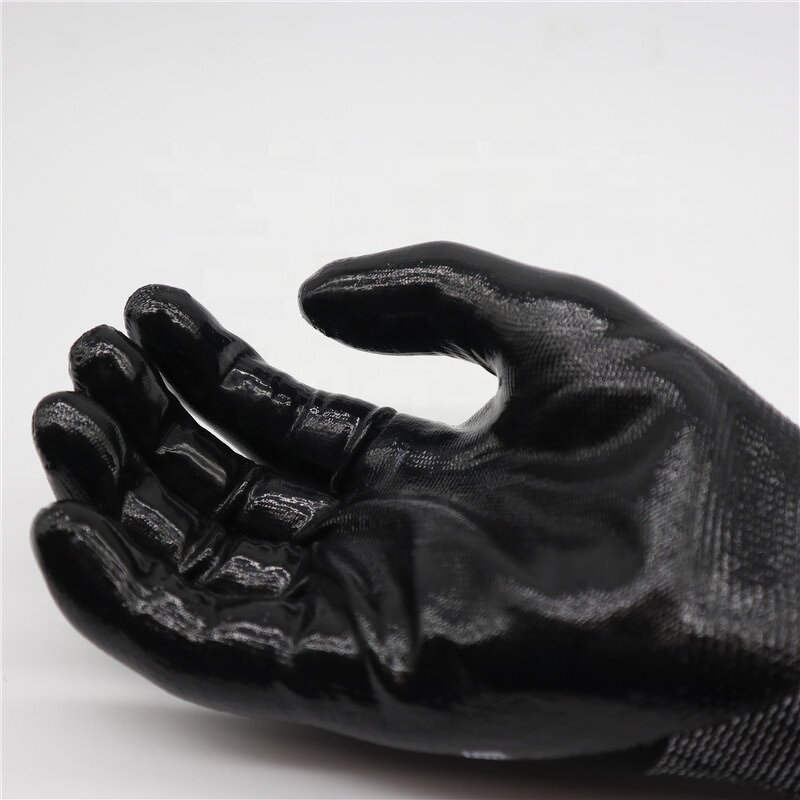 Nitrile Work Gloves Factory - EN388 Heavy Duty Coated Construction Black Nitrile Gloves