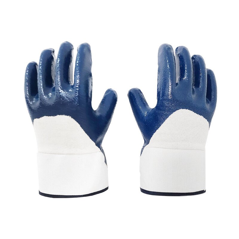 Nitrile Gloves Factory - Chemical-Resistant Fully Coated Blue Jersey Cotton Heavy Duty Gloves