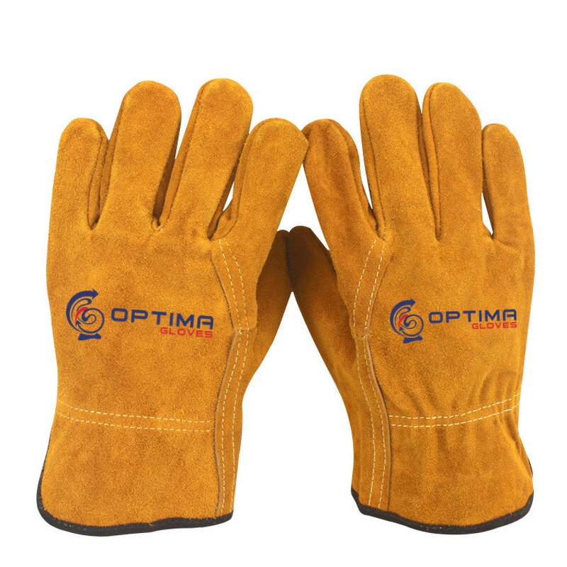 Leather Working Glove Factory - Custom Brand Cowhide Anti-slip Fire-proof Gloves