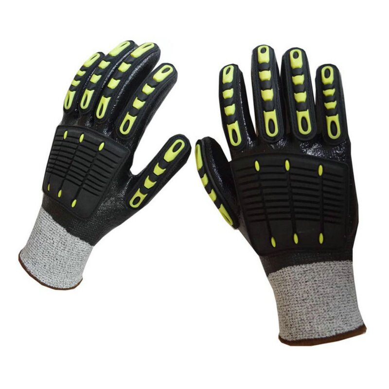 Shock Proof Gloves Manufacturer - OEM Sandy Nitrile Coated TPR Anti-Impact Safety Gloves