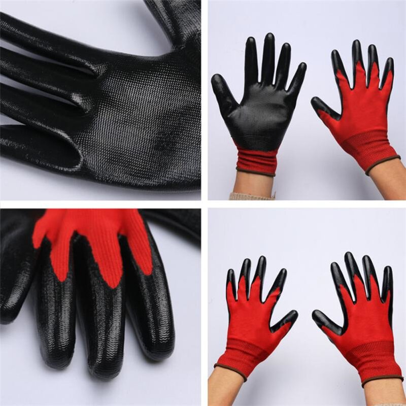 Nitrile Work Gloves Factory - EN388 Heavy Duty Coated Construction Black Nitrile Gloves