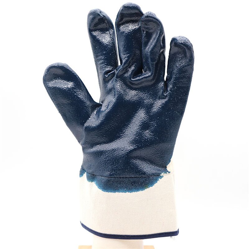Heavy Duty Nitrile Gloves Manufacturer - Full Coated Jersey Lining Blue Safety Gloves