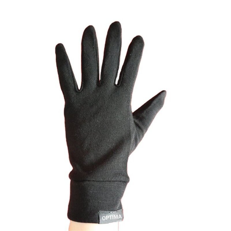 Skiing Glove Liner Factory - Unisex Black Light Weight Merino Wool Thermal Gloves