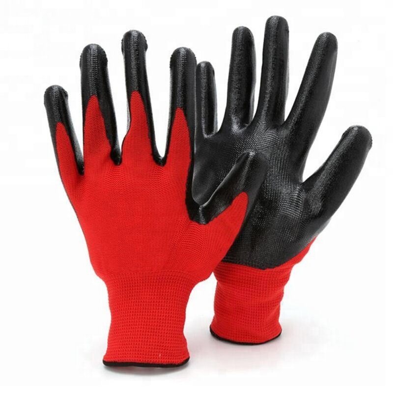 Black Nitrile Gloves Factory - Nylon Liner EN388 4131 Safety Industrial Gloves