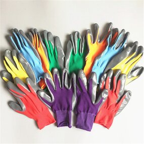 Garden Nitrile Gloves Manufacturer - Color Nylon Oil Resistant Safety Gloves