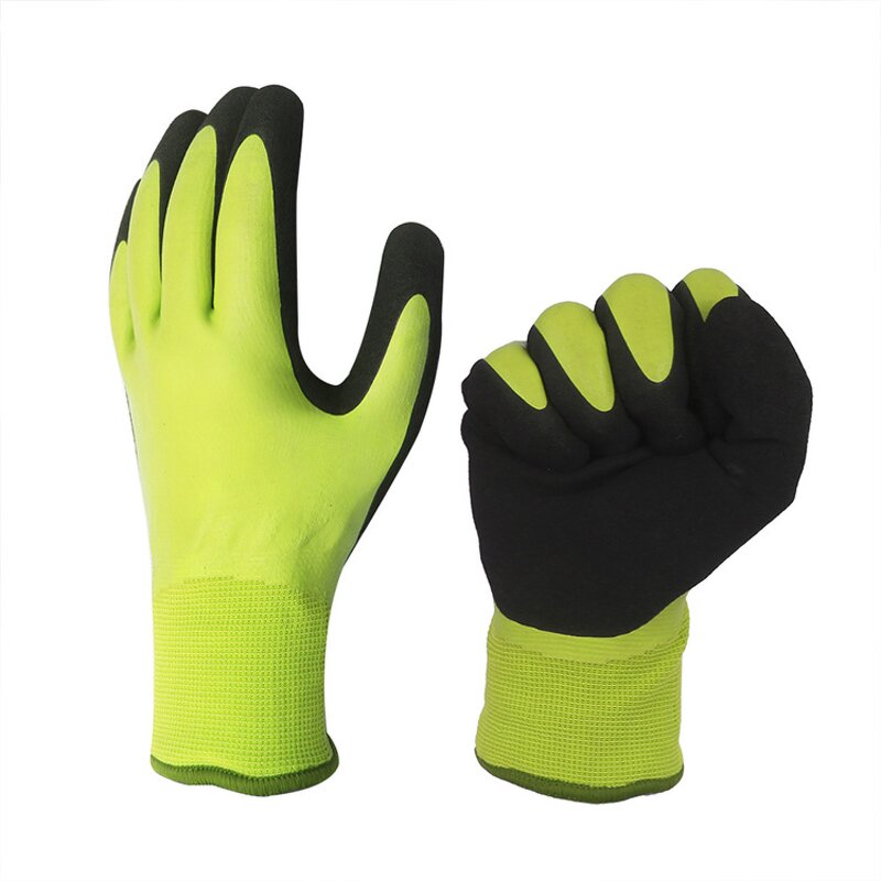 Winter Warm Gloves Manufacturer - Double Liner Acrylic Terry Loop Nitrile Latex Full Coated Gloves