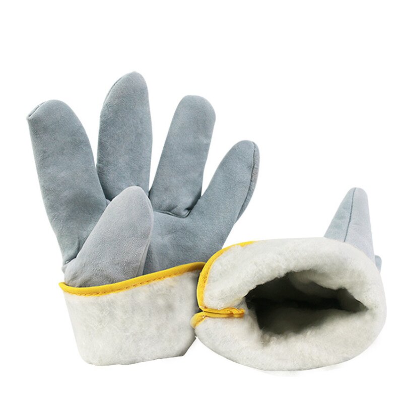 Winter Leather Gloves Factory - Insulated Heavy Duty Lined Split Finger Men Gloves