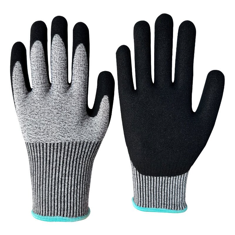 High Grip Cut Resistant Gloves Manufacturer - Custom Sandy Nitrile HPPE Industrial Safety Gloves