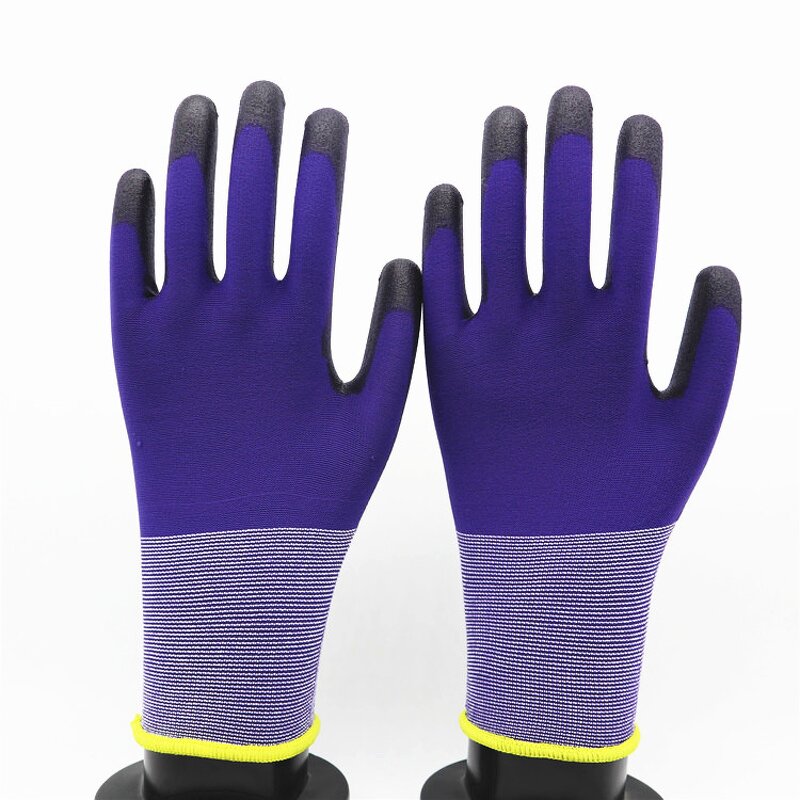 PU Coated Gloves Factory - 18G Industrial Knitted Polyurethane Dipped Nylon Gloves