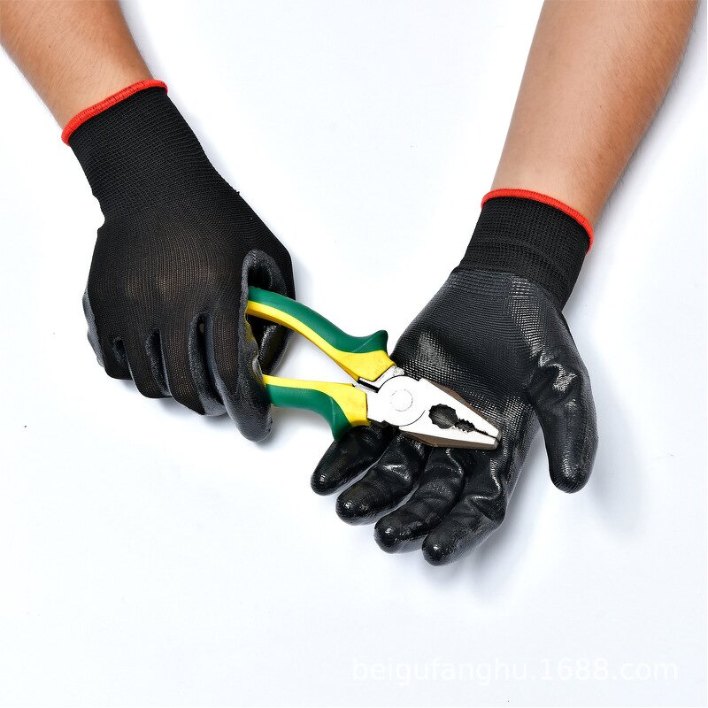 Construction Gloves Manufacturer - 13G EN388 Nitrile Handling Wear Protective Gloves