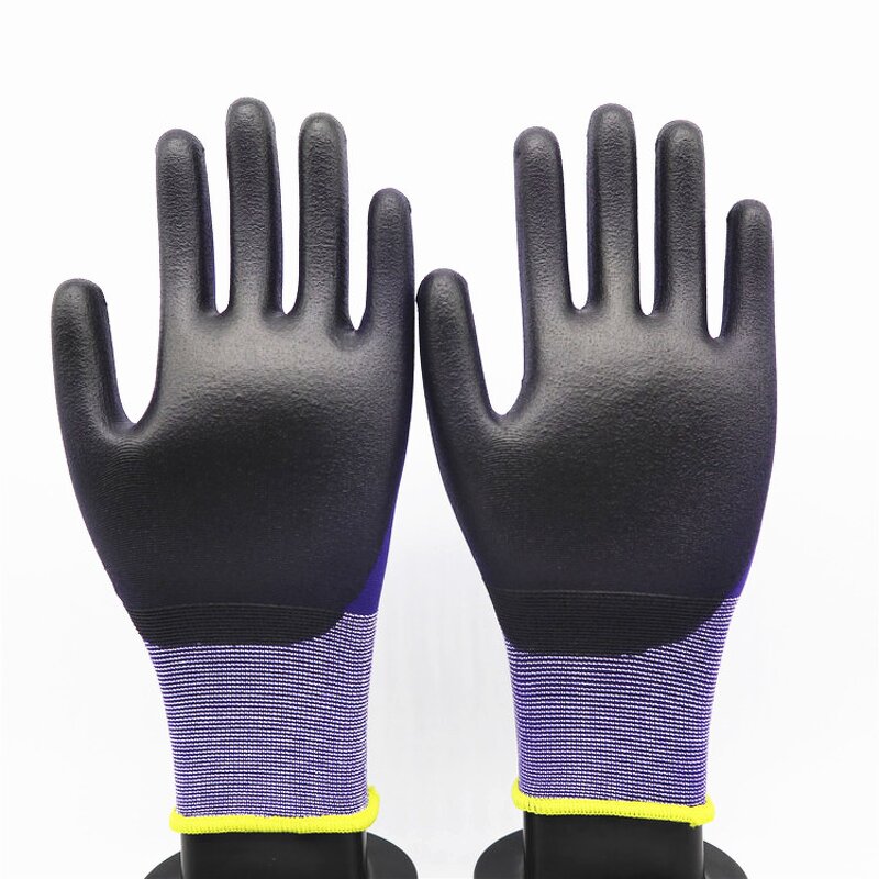 PU Coated Gloves Factory - 18G Industrial Knitted Polyurethane Dipped Nylon Gloves