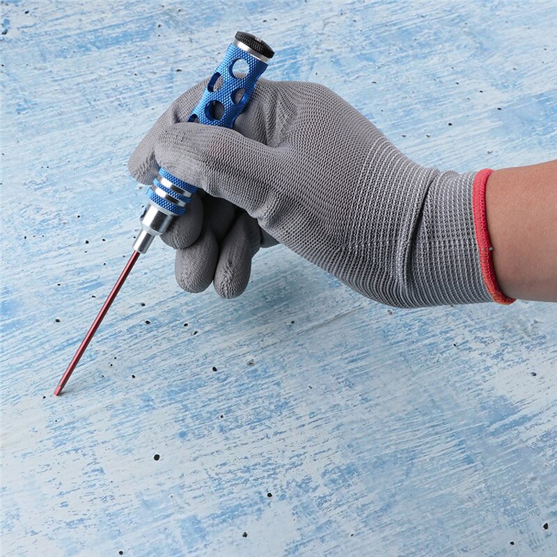 PU Coated Work Gloves Factory - 13 Gauge Grey White Palm Coated Safety Gloves