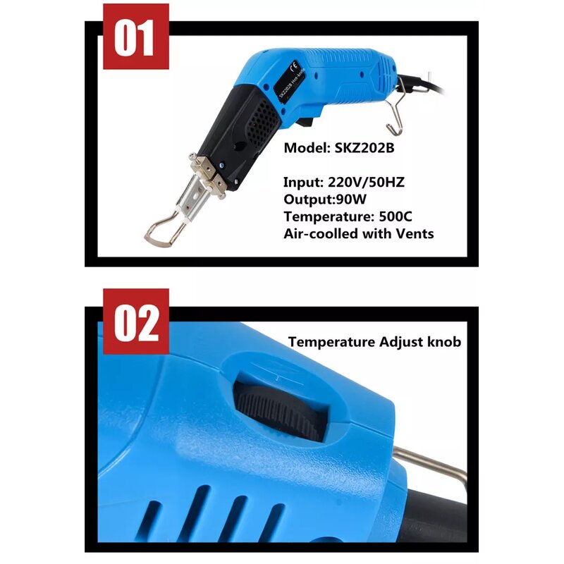 Electric Hot Knife Factory - OEM/ODM Custom Air Cooling Leather Plastic Cutting Heating Fabric PU Hot Knife Cutter