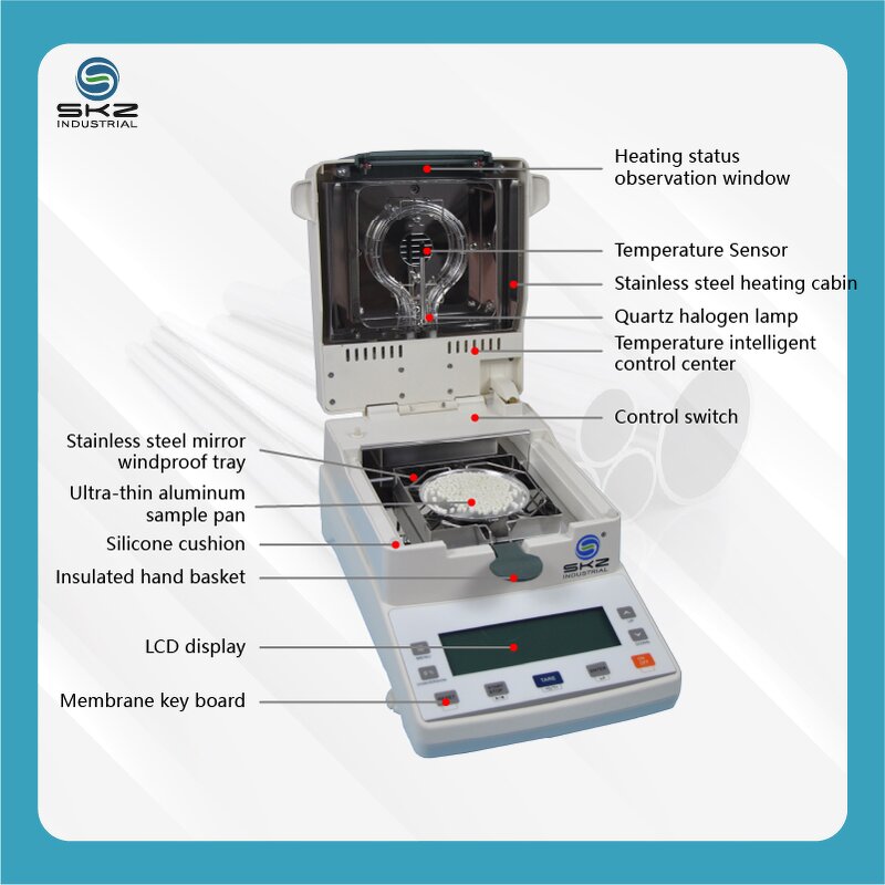 Moisture Analyzer Manufacturer - OEM/ODM Custom Digital LCD Halogen Moisture Analyzer for Lab Use