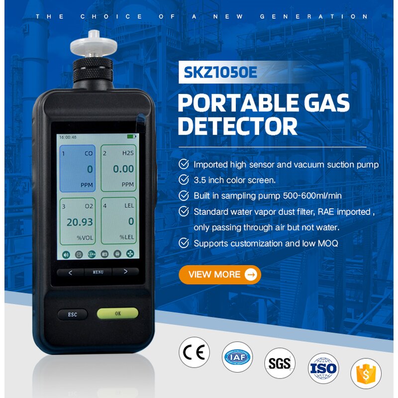 Gas Detector Manufacturer - OEM/ODM Custom Portable 4 in One Automatic Ammonia Nh3 Flue Gas Analyzer