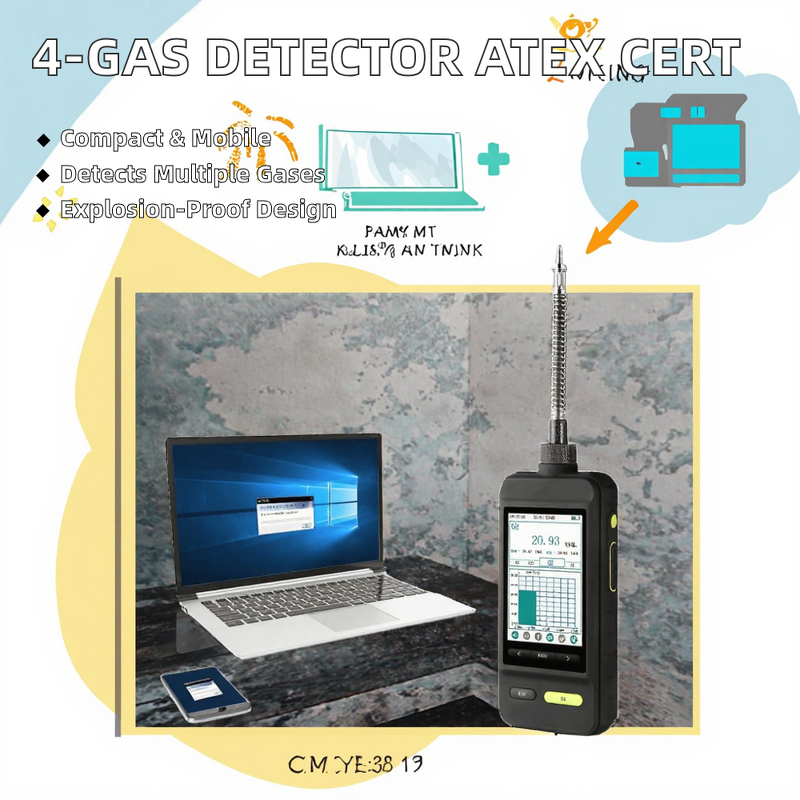 4-Gas Monitor Factory - OEM/ODM Custom Portable CO H2S O2 LEL 4-Gas Monitor Detector Analyzer Explosion-proof