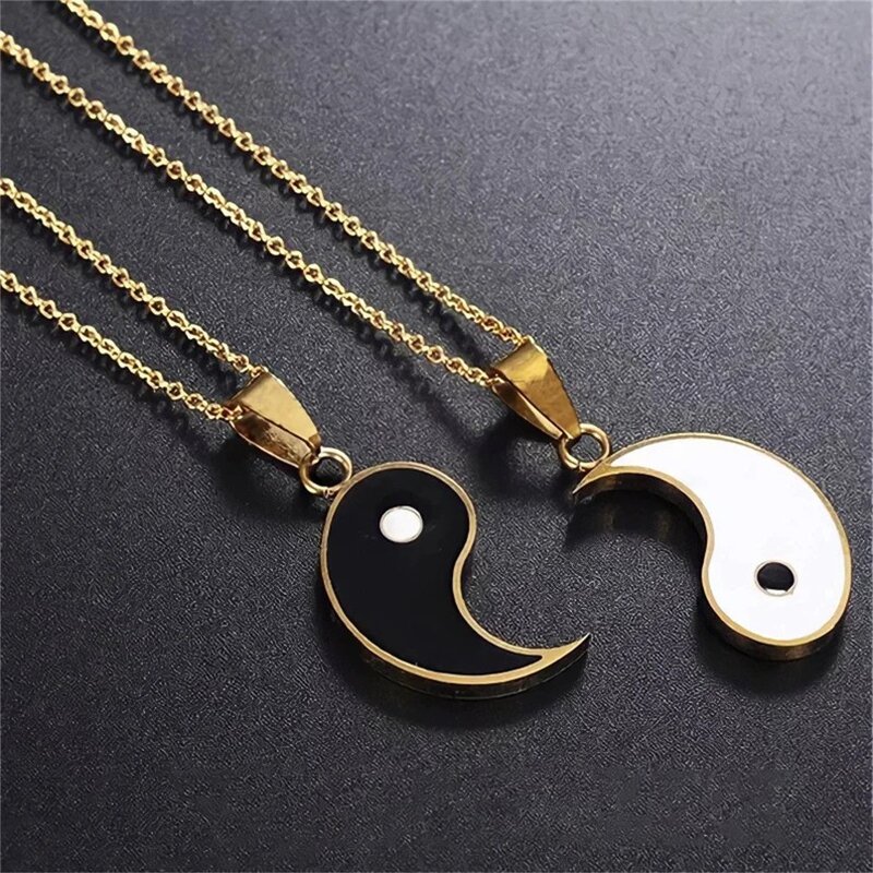 Love Necklace Factory - Stainless Steel Heart-Shaped Key Pendant for Couples Wedding Horsewhip Chain